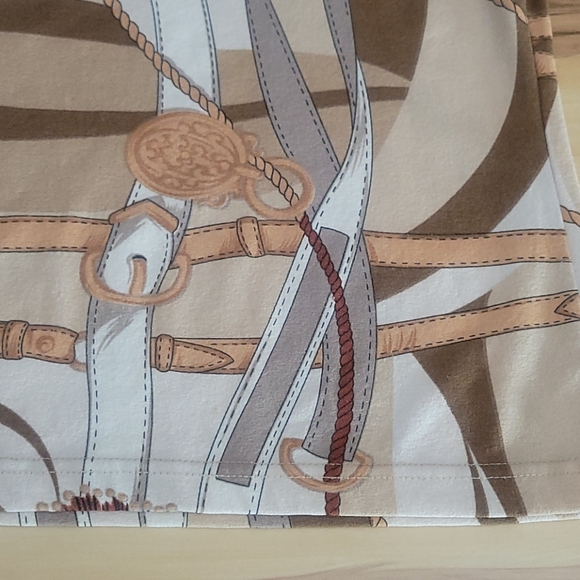 VTG 70s 80s Trompe l' Oeil Equestrian Print Top Med Old Money Preppy Maximalist - Picture 10 of 16